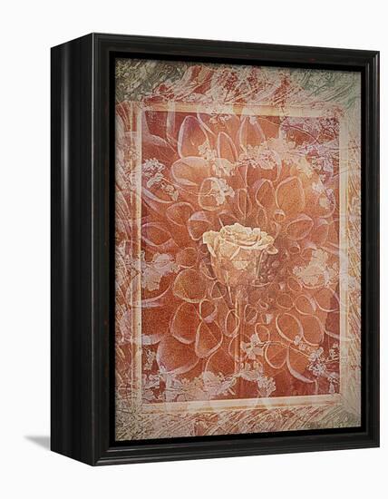 Single Rose in Earthy Colors Vintage Style in Frame, Photographic Layer Work-Alaya Gadeh-Framed Premier Image Canvas