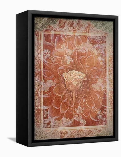 Single Rose in Earthy Colors Vintage Style in Frame, Photographic Layer Work-Alaya Gadeh-Framed Premier Image Canvas