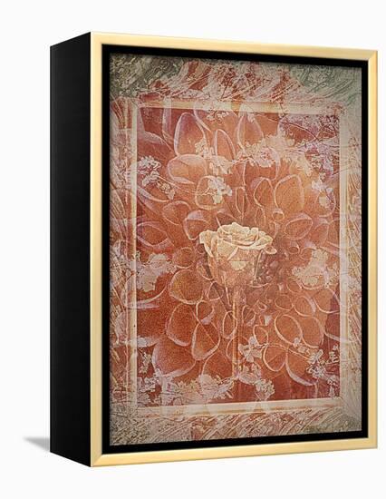 Single Rose in Earthy Colors Vintage Style in Frame, Photographic Layer Work-Alaya Gadeh-Framed Premier Image Canvas