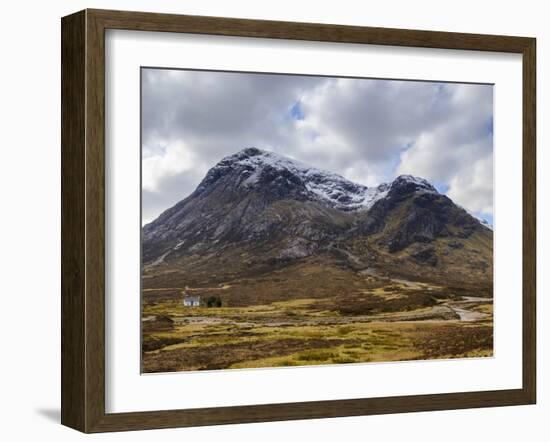 Single Small Cottage and Buachaille Etive Mor, Rannoch Moor, Glencoe, Highland Region, Scotland-Chris Hepburn-Framed Photographic Print