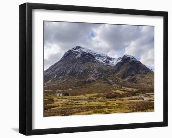 Single Small Cottage and Buachaille Etive Mor, Rannoch Moor, Glencoe, Highland Region, Scotland-Chris Hepburn-Framed Photographic Print