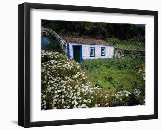 Single Storey Cottage and Garden, Faja Do Ouvidor, Sao Jorge Island, Azores, Portugal-Bruno Barbier-Framed Photographic Print