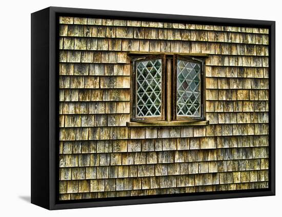 Single Window with Shingled Walls, Nantucket, Massachusetts.-Sabine Jacobs-Framed Premier Image Canvas