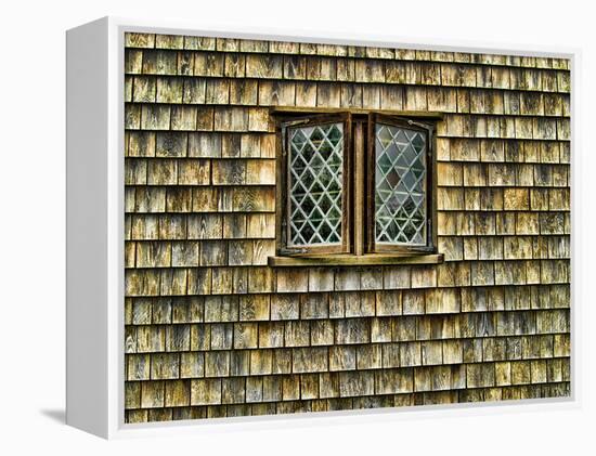Single Window with Shingled Walls, Nantucket, Massachusetts.-Sabine Jacobs-Framed Premier Image Canvas