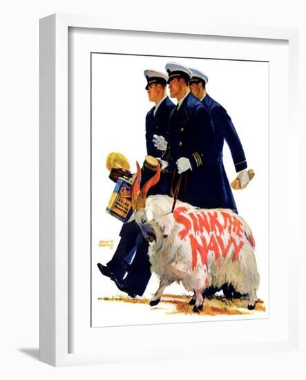 "Sink the Navy,"November 30, 1935-Albert W. Hampson-Framed Giclee Print