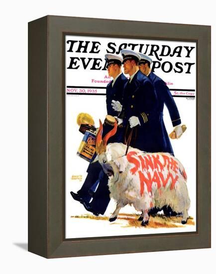 "Sink the Navy," Saturday Evening Post Cover, November 30, 1935-Albert W. Hampson-Framed Premier Image Canvas