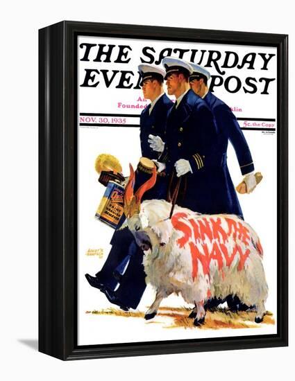 "Sink the Navy," Saturday Evening Post Cover, November 30, 1935-Albert W. Hampson-Framed Premier Image Canvas