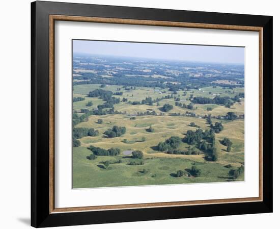 Sinkhole Plain, Polygonal Doline Karst, Near Mammoth Cave, Kentucky, USA-Tony Waltham-Framed Photographic Print