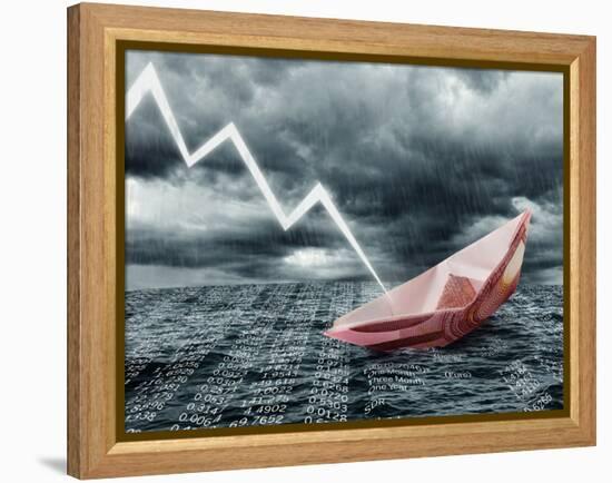 Sinking Euro Ship. Crisis Concept-egal-Framed Premier Image Canvas