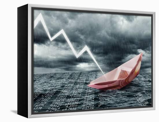 Sinking Euro Ship. Crisis Concept-egal-Framed Premier Image Canvas