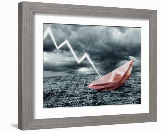 Sinking Euro Ship. Crisis Concept-egal-Framed Photographic Print