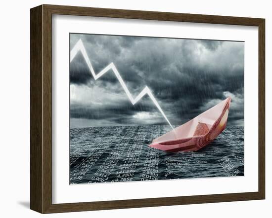 Sinking Euro Ship. Crisis Concept-egal-Framed Photographic Print