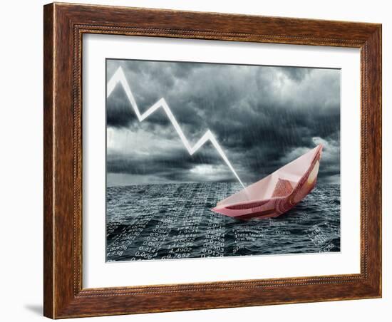 Sinking Euro Ship. Crisis Concept-egal-Framed Photographic Print