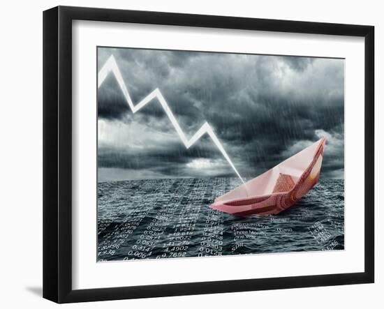 Sinking Euro Ship. Crisis Concept-egal-Framed Photographic Print