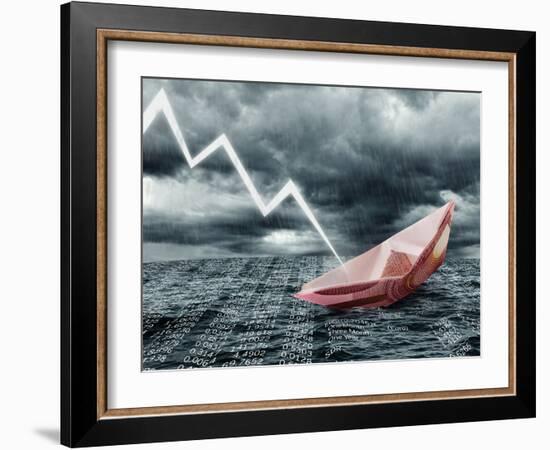 Sinking Euro Ship. Crisis Concept-egal-Framed Photographic Print