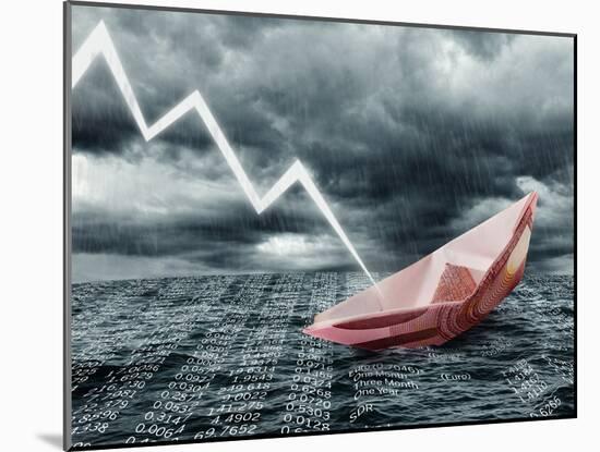 Sinking Euro Ship. Crisis Concept-egal-Mounted Photographic Print