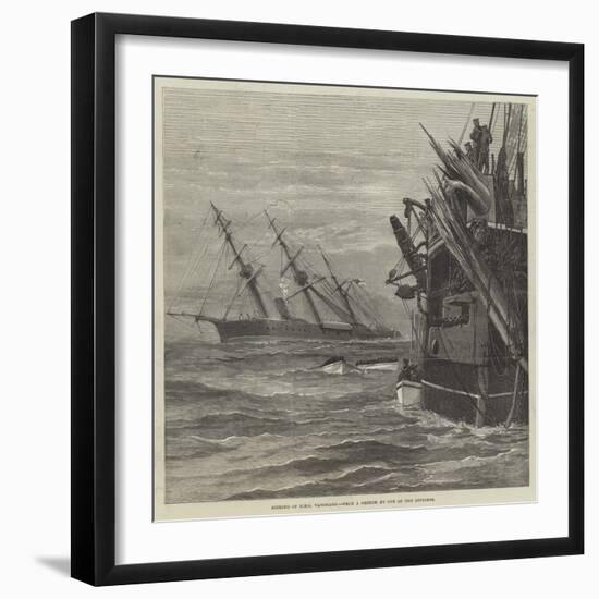 Sinking of HMS Vanguard-null-Framed Giclee Print