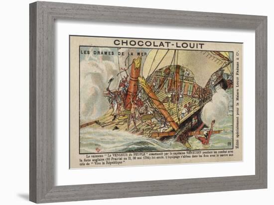 Sinking of the French Warship Vengeur Du Peuple, Battle of Ushant, 1794-null-Framed Giclee Print