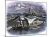 Sinking of the Ironclad USS Monitor in a Gale Off North Carolina, c.1862-null-Mounted Giclee Print