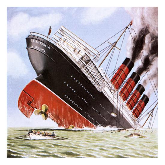 Sinking of the Lusitania\" Giclee Print - John Keay | Art.com