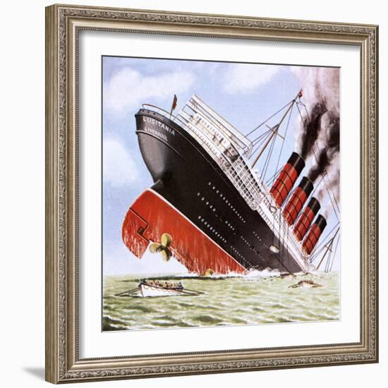 Sinking of the Lusitania-John Keay-Framed Giclee Print