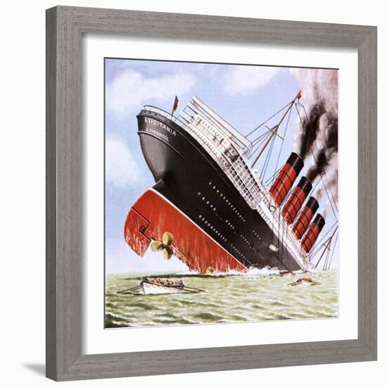 Sinking of the Lusitania-John Keay-Framed Giclee Print