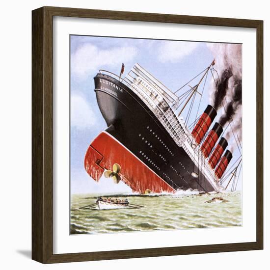Sinking of the Lusitania-John Keay-Framed Giclee Print