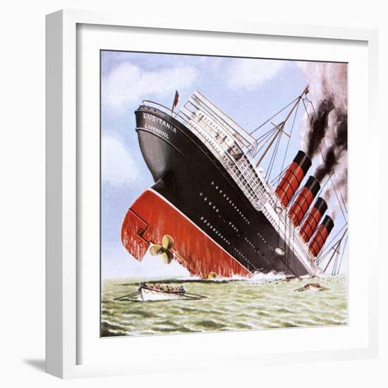 Sinking of the Lusitania-John Keay-Framed Giclee Print