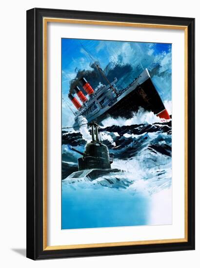 Sinking of the Lusitania-null-Framed Giclee Print