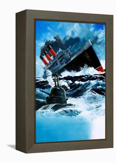 Sinking of the Lusitania-null-Framed Premier Image Canvas