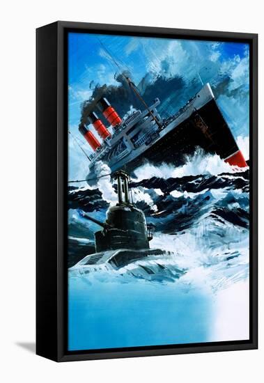 Sinking of the Lusitania-null-Framed Premier Image Canvas