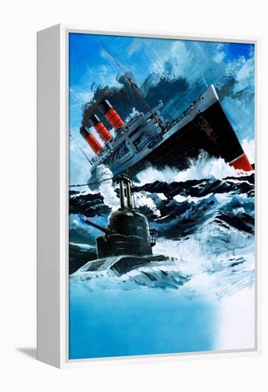 Sinking of the Lusitania-null-Framed Premier Image Canvas