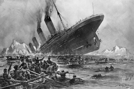 Sinking Of The Titanic Giclee Print By Willy Stoewer Art Com