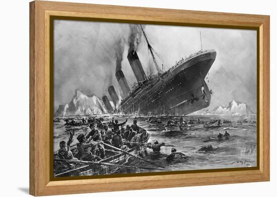 Sinking of the Titanic-Willy Stoewer-Framed Premier Image Canvas