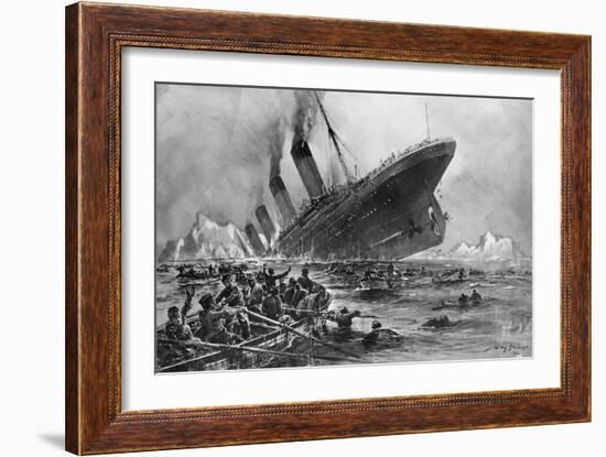 Sinking of the Titanic-Willy Stoewer-Framed Giclee Print