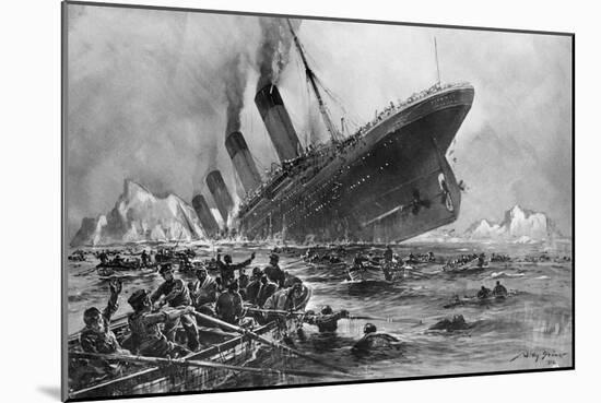 Sinking of the Titanic-Willy Stoewer-Mounted Giclee Print