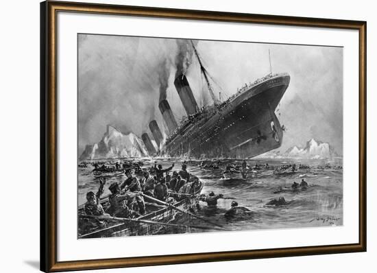 Sinking of the Titanic-Willy Stoewer-Framed Giclee Print