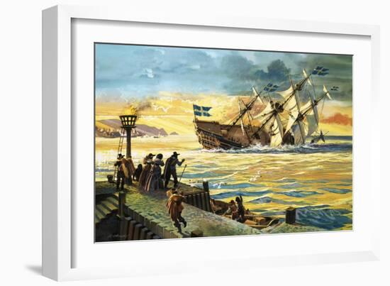 Sinking of the Vasa-Andrew Howat-Framed Giclee Print