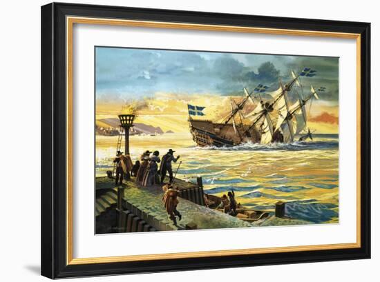 Sinking of the Vasa-Andrew Howat-Framed Giclee Print