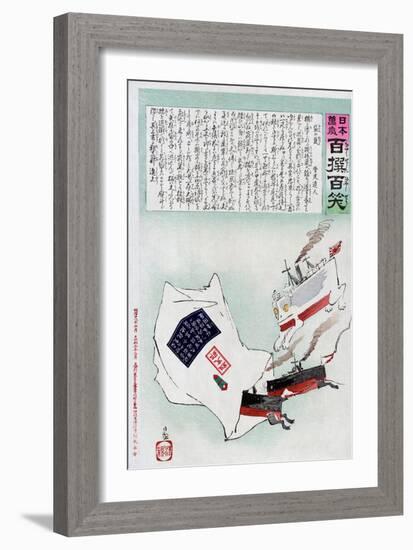 Sino-Japanese War, 1895-Kiyochika Kobayashi-Framed Giclee Print