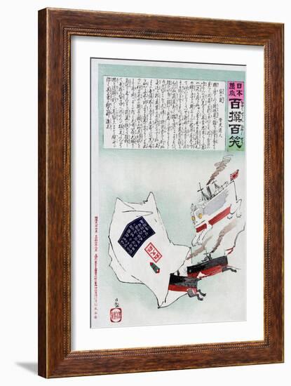 Sino-Japanese War, 1895-Kiyochika Kobayashi-Framed Giclee Print