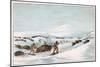 Sious Hunting in Snow-George Catlin-Mounted Art Print