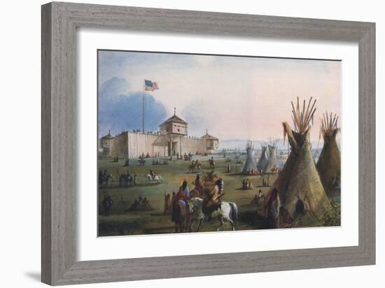 Sioux at Ft. Laramie, 1837-Alfred Jacob Miller-Framed Giclee Print