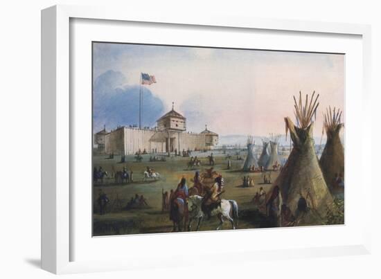 Sioux at Ft. Laramie, 1837-Alfred Jacob Miller-Framed Giclee Print