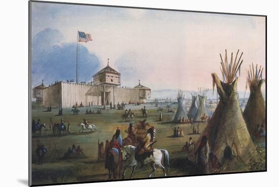 Sioux at Ft. Laramie, 1837-Alfred Jacob Miller-Mounted Giclee Print
