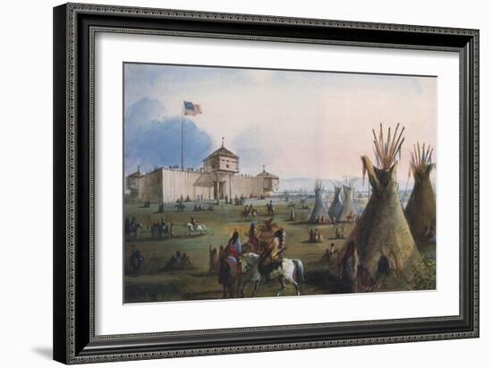 Sioux at Ft. Laramie, 1837-Alfred Jacob Miller-Framed Giclee Print