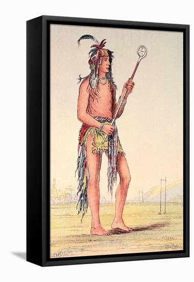 Sioux Ball Player Ah-No-Je-Nange, "He Who Stands on Both Sides", 19th Century-George Catlin-Framed Premier Image Canvas