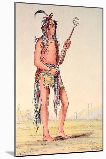 Sioux Ball Player Ah-No-Je-Nange, "He Who Stands on Both Sides", 19th Century-George Catlin-Mounted Giclee Print