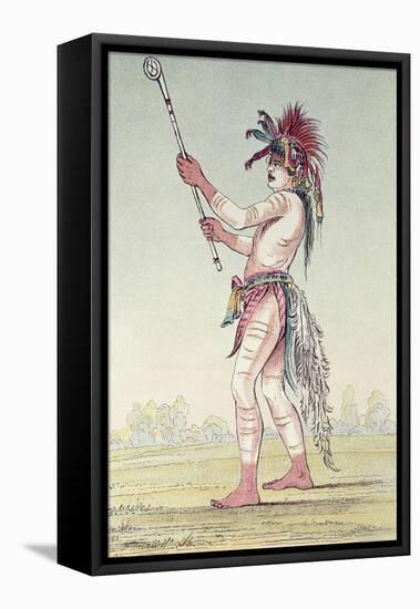 Sioux Ball Player We-Chush-Ta-Doo-Ta, 'The Red Man-George Catlin-Framed Premier Image Canvas