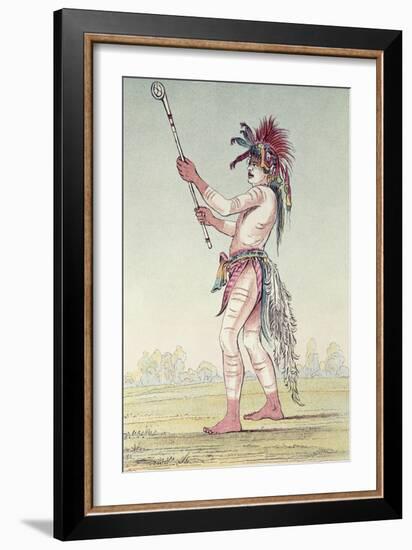 Sioux Ball Player We-Chush-Ta-Doo-Ta, 'The Red Man-George Catlin-Framed Giclee Print